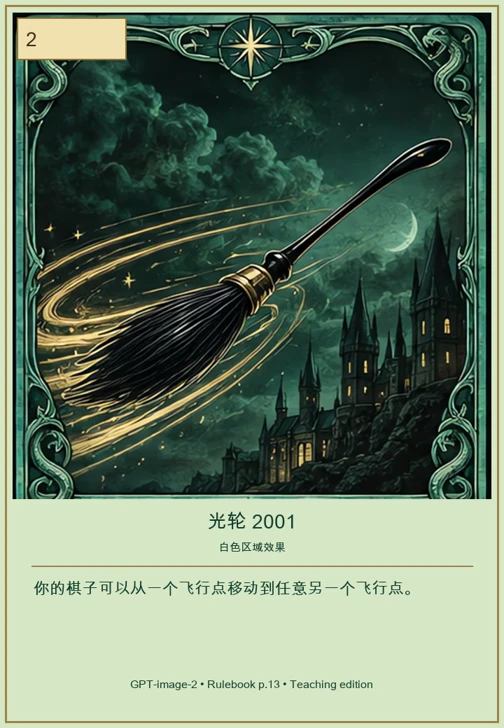 光轮 2001 · 移动值 2 · 你的棋子可以从一个飞行点移动到任意另一个飞行点。